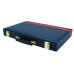 Backgammon 38 cm blauw m.rode bies. Backgammon 38 cm blauw m.rode bies.