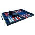 Backgammon 38 cm blauw m.rode bies. Backgammon 38 cm blauw m.rode bies.