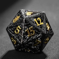 Dobbelstenenset Metaal Zwart/Goud