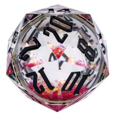 Dobbelsteen D20 Liquid Glitter 55mm.doos