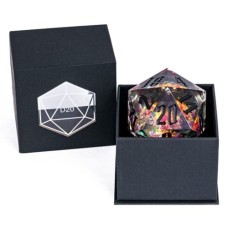 Dobbelsteen D20 Liquid Glitter 55mm.doos