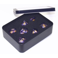 Dobbelst.Set Galaxy Paars Tin doosje