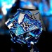 Dobbelst.Set Metaal Draak Silver/Blauw Tin Doosje