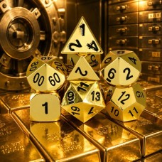 Dobbelst.Set Metaal Goud Tin doosje