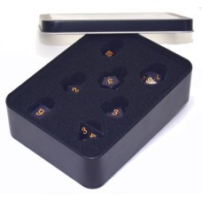 Dobbelst.Set Edelsteen Blauw Glitter
