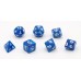 Dobbelstenen Blauw Parelmoer 7 set Brick