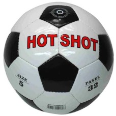 Voetbal HOT-SHOT wit/zwart glans mt.5