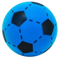 Voetbal schuimrubber blauw/zwart 20 cm.