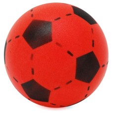 Voetbal schuimrubber rood/zwart 20 cm.
