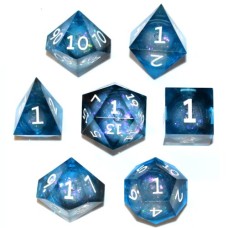 Dobbelst.Set Galaxy Blauw Tin doosje