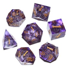 Dobbelst.Set Galaxy Paars Tin doosje