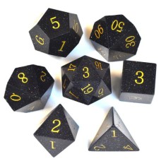 Dobbelst.Set Edelsteen Blauw Glitter