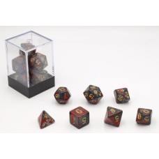 Dobbelstenen Bloodspatter Zwart 7 set